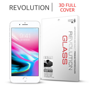 레볼루션글라스 3D라운드풀커버 강화유리 방탄액정보호필름 아이폰8플러스 레드 / iPhone8plus red